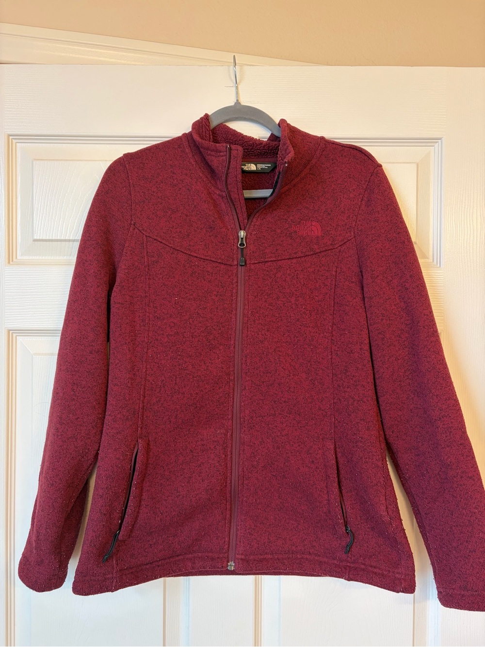 The North Face Women's Wine Red Teddy Fleece Zip Jacket